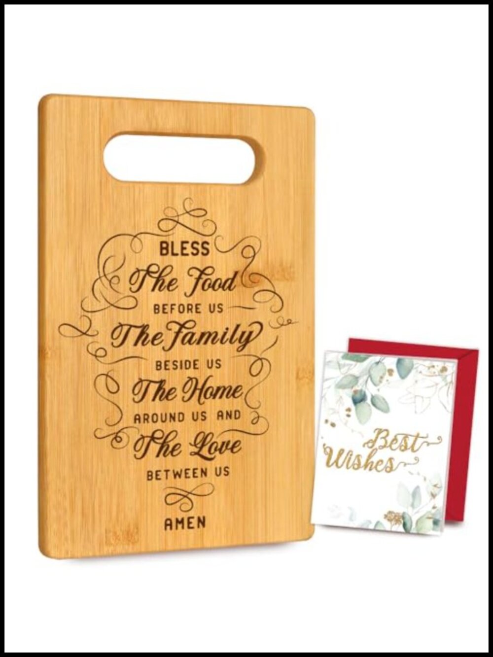 Bamboo Cutting Board Christian Gift for Women Inspirational Kitchen Decor